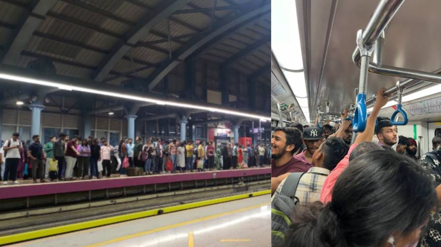 Namma Metro Increased Traffic On The Purple Line In Bangalore Metro The Photo Has Gone Viral 8451